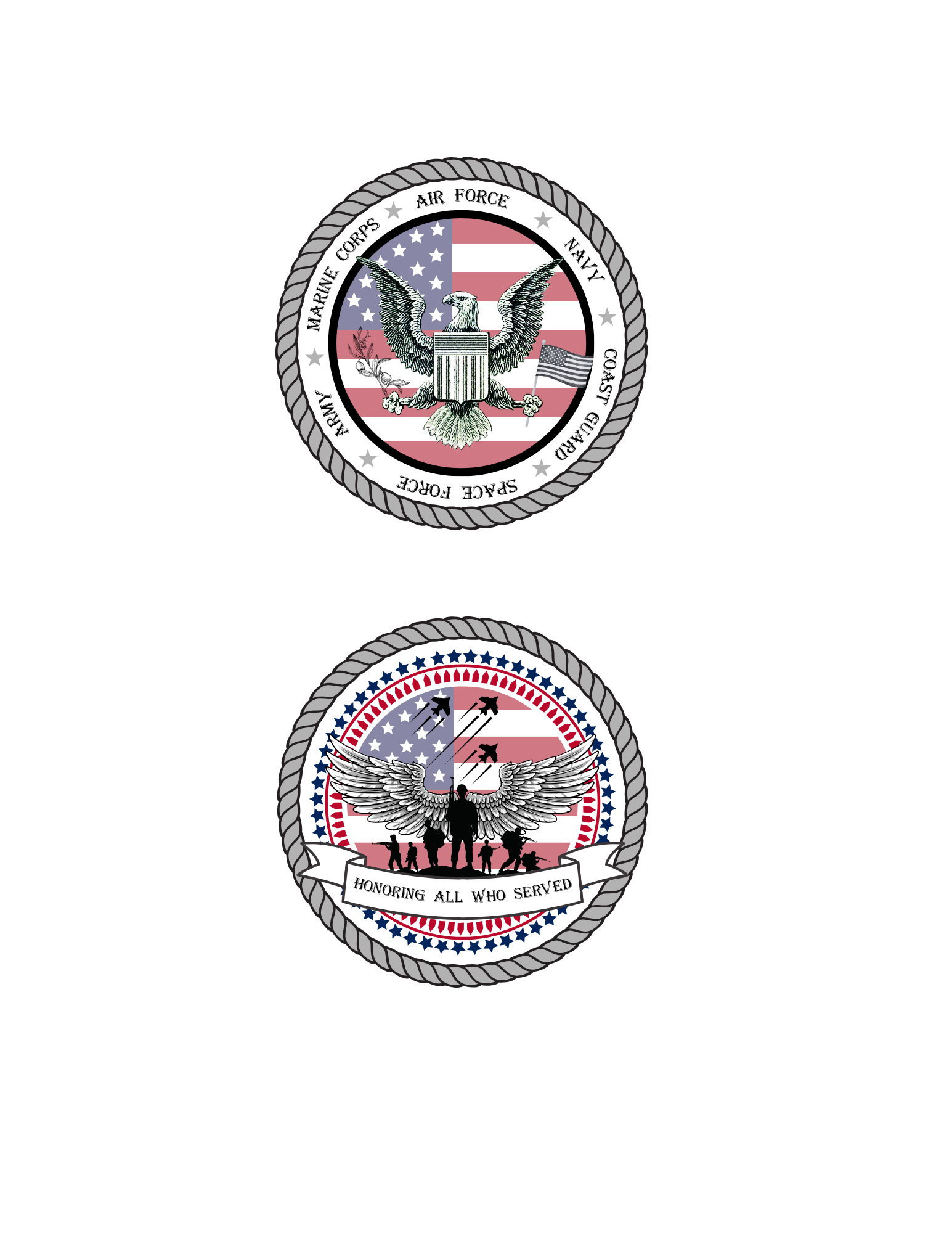 Veteran Challenge Coin — Honoring All Who Served (Detail)