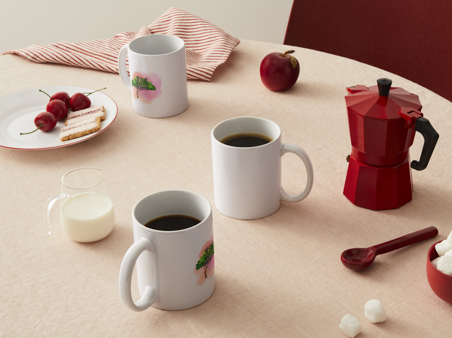 Jesus Never Abandons — Branded Mug Collection Showcase