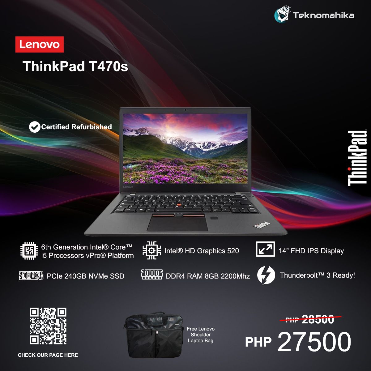 Teknomahika — ThinkPad T470s i5 Spec & Pricing Ad